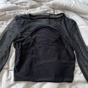 Mesh long sleeve top